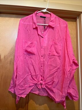 Maven West Rose  Pink cargo pocket top